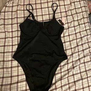 NWT One piece Victoria Secret black bathing suit size large